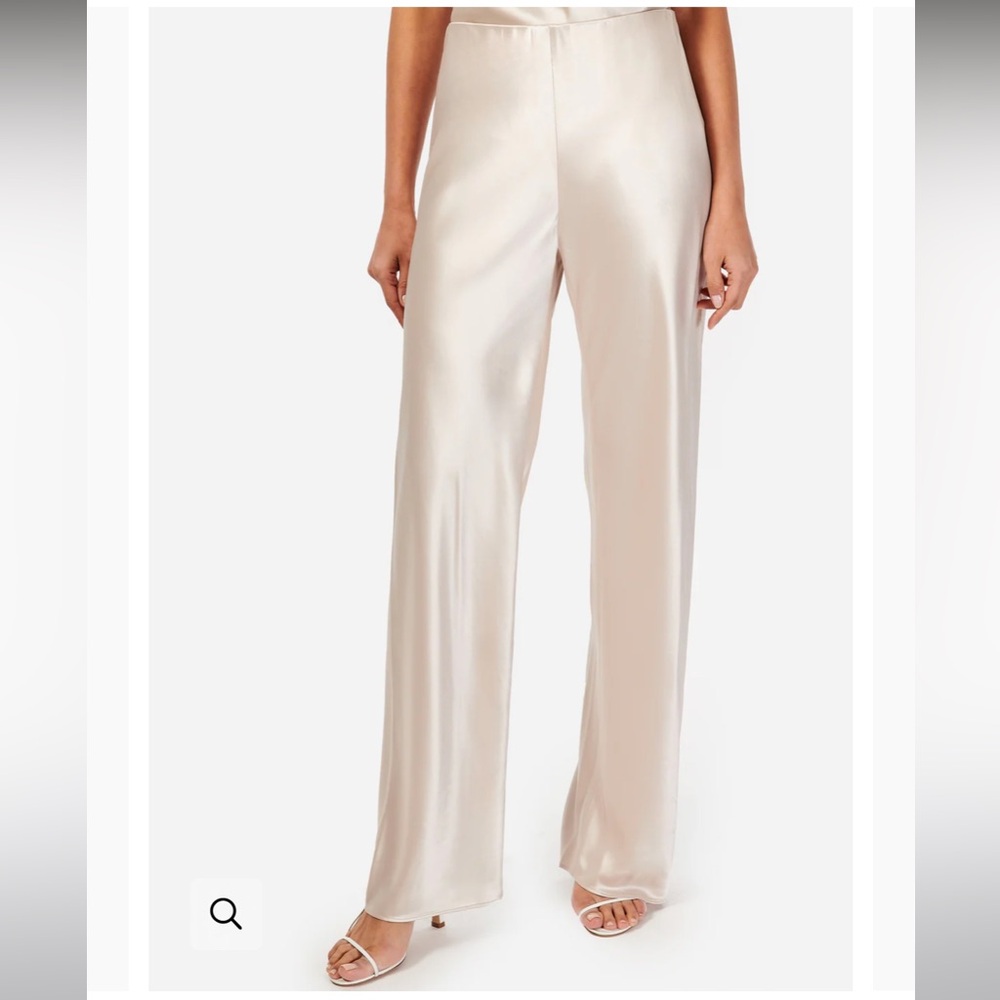 Cami NYC Cream Satin Wide Leg Pants BRISTOL MID RISE PANT OAT